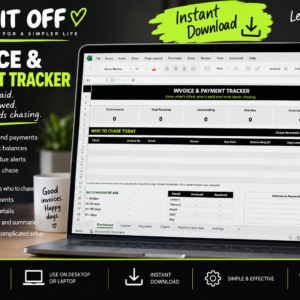 FAFF IT OFF Invoice and Payment Tracker Excel spreadsheet for small businesses